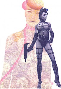 Comic Warwoman  10,5 x 14,7 cm, Collage 2007