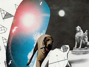 Hunde Geometrie 15,5 x 19,9 cm, Collage 2012