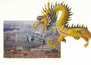 Frischer Wind aus China  42 x 29,5 cm, Collage 2012