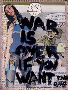 War is over if you want Israel  23,8 x 17,6 cm, Collage auf Leinwand 2011