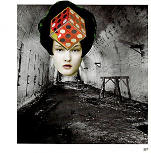 367 thoughts in women´s head 22,7 x 21,8 cm, Collage 2011