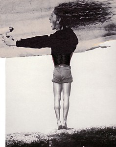 Gegenwind  13,4 x 17 cm, Collage 1988