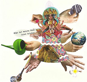 Durga  26,4 x 24,6 cm, Collage 2013